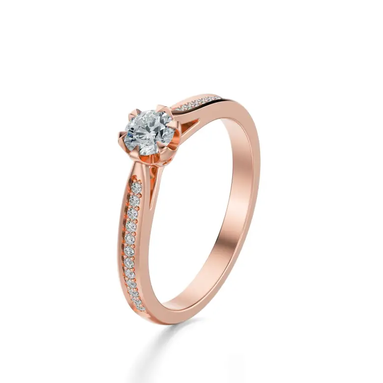 Pierścionek z różowego złota z diamentami AJPZ_078